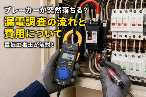ブレーカーが突然落ちる？漏電調査の流れと費用について電気工事士が解説